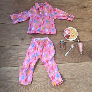 American girl doll ice cream pajamas & breakfast food items